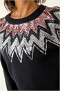 Black Sequin Neckline Knit Jumper, Image 5 of 5