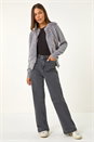 Grey Faux Fur Funnel Neck Zip Jacket, Image 2 of 7