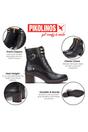 Black Women’s Combat Ankle Boots -W7H-8510, Image 3 of 7