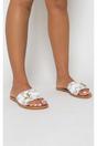 White 3694 White Ariah Open Toe Flat Sandals, Image 3 of 8