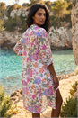 Pink Floral Print Longline Blouse, Image 3 of 4