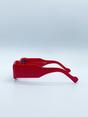 Red SVNX Red Chunky Rectangle Sunglasses in Red, Image 4 of 6