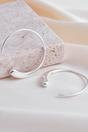 Silver Sterling Silver Half Hoop Earrings, Image 3 of 4