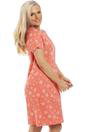 Coral Star Print Cotton Lace Nightshirt, Image 4 of 4
