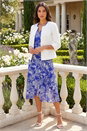Ivory  3/4 Sleeve Tailored Jacquard Jacket, Image 3 of 4
