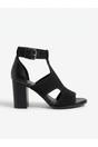 Black Sora Knit Vamp Block Heel Sandals, Image 1 of 5