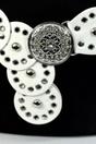 White Wide Eyelet Disc Belt, Image 2 of 2