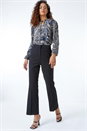 Black Long Bootcut Stretch Trousers, Image 4 of 5