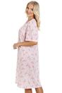 Pink Camille Lingerie Pink Short Sleeve Button Up Floral Nightdress, Image 6 of 6