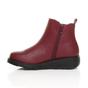 Burgundy AJVANI Burgundy Low Wedge Comfort Ankle Chelsea Boots, Image 3 of 6