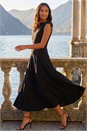 Black Fit & Flare Midi Dress, Image 1 of 4
