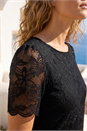 Black Floral Stretch Lace Top, Image 4 of 4