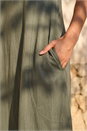 Khaki Relaxed T-Shirt Stretch Dress, Image 4 of 4
