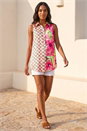 Pink Abstract Floral Print Longline Shirt, Image 3 of 4