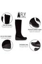 Charcoal Womens Leather High Wedge Boots-BUDI603, Image 3 of 5