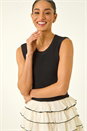 Black Dusk Ruffle Knit Maxi Dress, Image 6 of 7