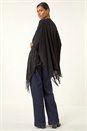 Black Sparkly Diamond Knit Poncho, Image 3 of 5