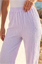 Lilac Dusk Textured Wide Leg Stretch Trouser, Image 4 of 4