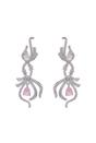 Silver Infinity Pink Pear shaped Earrings, Image 1 of 4