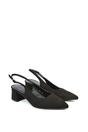 Black 'Devon' Court Shoe Block Heels With Slingback, Image 3 of 5
