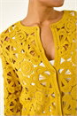 Yellow Crochet Knit Cardigan, Image 4 of 4