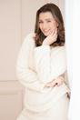 Cream Supersoft Textured Woven Pattern Fleece Pyjamas, Image 5 of 5