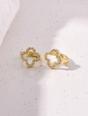 Gold The Colourful Aura Gold Large Clover Gold Plated Stud Earrings, Image 1 of 1