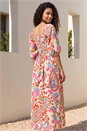 Pink Petite Paisley Print Shirred Dress , Image 3 of 4