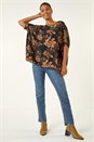 Amber Floral Buttoned Back Top, Image 3 of 5