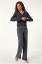 Dark Grey Sparkly V-Neck Ribbed Cardigan, Image 3 of 5