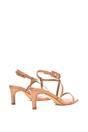 Taupe XY LONDON Taupe 'Gabriella' Square Toe Mid Stiletto Heel Sandals With Adjustable Strap, Image 3 of 5