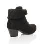 Black AJVANI Black Mid Cuban Heel Pixie Granny Ankle Boots, Image 4 of 7