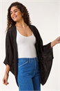 Black Crochet Tunic Cardigan, Image 1 of 6
