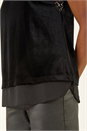 Black Velvet Sequin Mesh Top, Image 5 of 5