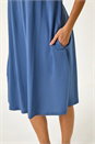 Blue Relaxed T-Shirt Jersey Dress, Image 5 of 5