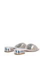 Silver XY LONDON Silver 'Seren' Low Heel Sandal Mules With Diamante Details, Image 4 of 6