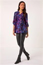 Blue Textured Stretch Pintuck Pleat Shirt, Image 2 of 5