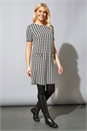 Black Houndstooth Check Shift Dress, Image 3 of 5