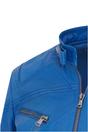 Blue Slim-Fit Leather Biker Jacket-Maldon, Image 4 of 5