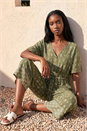 KHAKI Petite Border Print Cropped Jumpsuit, Image 1 of 4