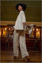Silver Sequin Wide Leg Trousers, Image 7 of 7