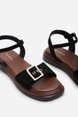 Black Coastal Front Buckle Flatform Suede Sandal, Image 5 of 6