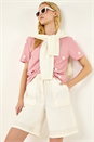 Ivory  Drawcord Detail Pocket Shorts, Image 1 of 4