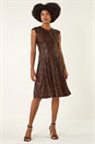 Chocolate Sequin Twist Front Stretch Dress, Image 2 of 5