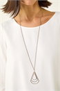 Ivory  Chiffon Overlay Necklace Top, Image 5 of 5