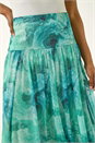 Aqua Marble Print Mesh Layer Skirt, Image 5 of 5
