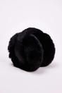 Black Faux Fur Plush Oversized Earmuffs, Image 2 of 2