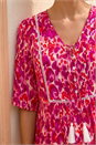 Pink Abstract Print Tassel Top, Image 4 of 4