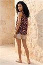 Brown Spot Double Layer Vest Top, Image 3 of 4