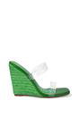 Green 'Shea' Perspex Strappy Espadrilles Wedge Heel Sandals, Image 1 of 5